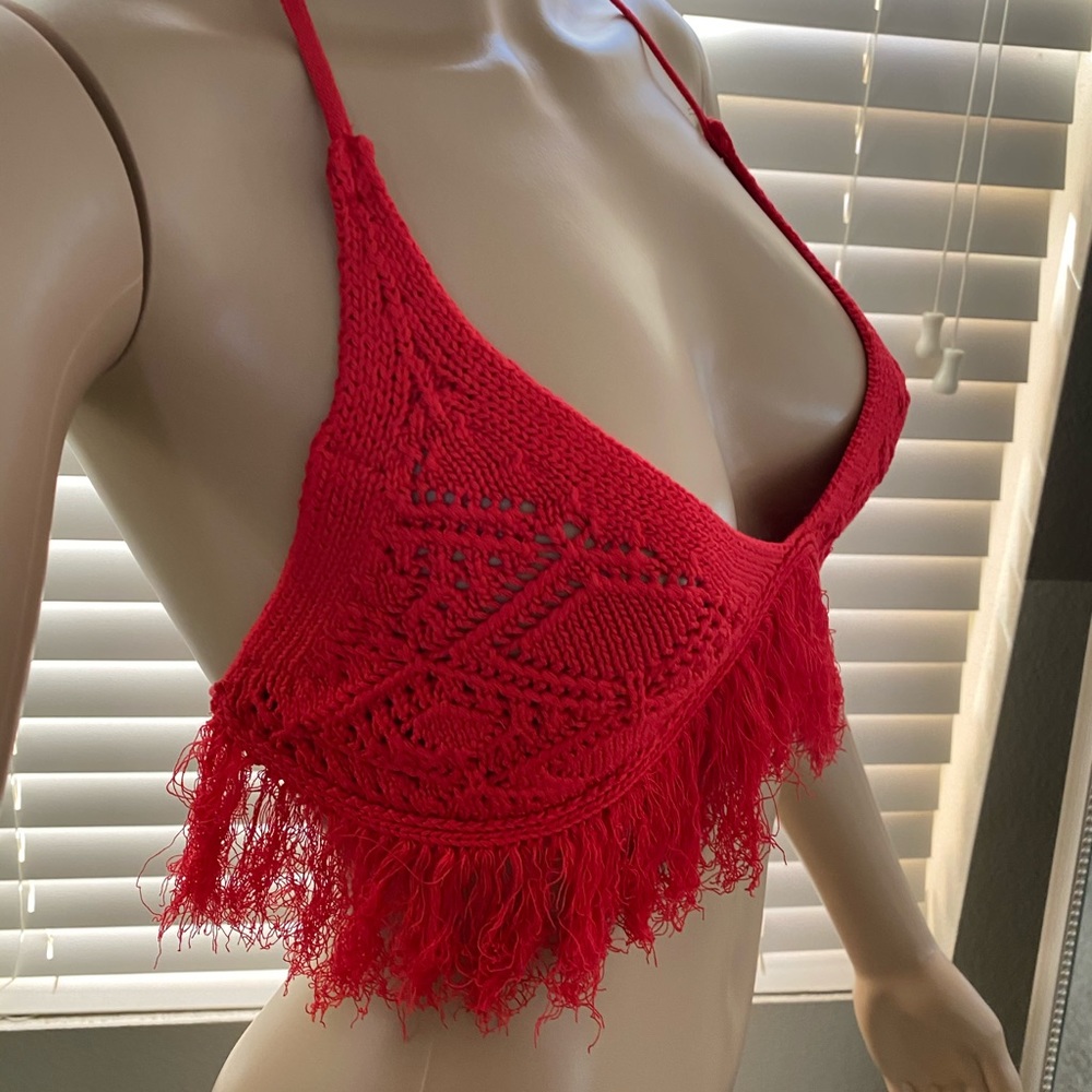 Adeline Bralette in Racing Red - Picture 6 of 7